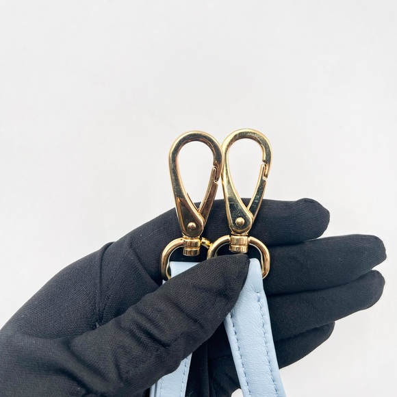 PRADA Mini Satin Bag with Crystal Embellishments Blue Gold Hardware - Picture 3 of 16